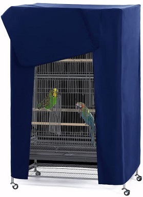 Bonaweite Birdcage Cover Parrot Cage Cover Shade Pet Universal Blackout Windproof Light-Proof Sleep Reduces Distractions Night Accessories Cloth Without Cage 