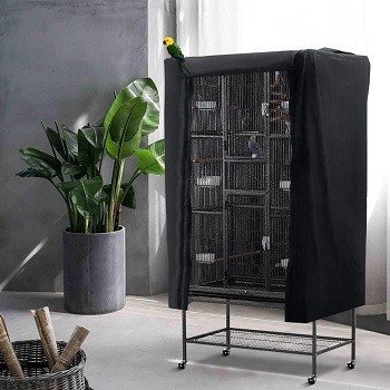 Universal Bird Parrot Cage Cover Good Night Birdcage Cover Blackout and Breathable Material Good Night Cover for Bird Critter Cat Cage to Small Animal Comfort Black 