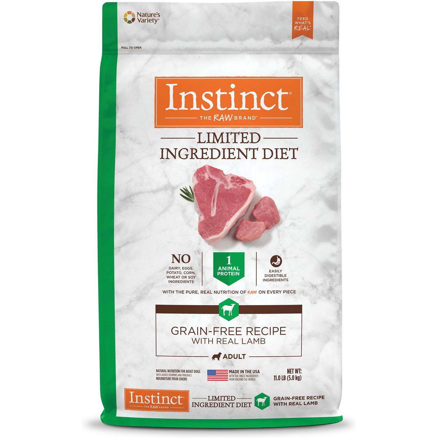Instinct Limited Ingredient Diet Grain-Free Recipe with Real Lamb Freeze-Dried Raw Coated Dry Dog Food