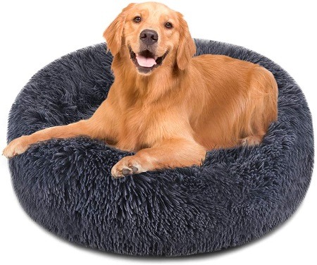 Machine Washable Plush Soft Round Warm Pet Beds for Puppy and Kitties EDUJIN Fluffy Donut Dog & Cat Beds 20/44 Inch Dog Beds for Medium Large Dogs Calming Dog Beds with Non-Slip Bottom 