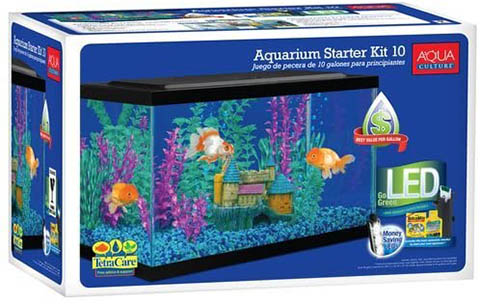 Aqua Culture 10-Gallon Aquarium Starter Kit with LED