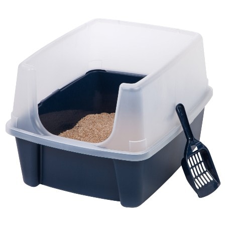 IRIS Open Top Litter Box with Shield