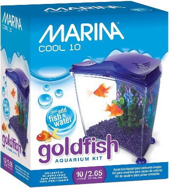 marina cool purple goldfish aquarium kit
