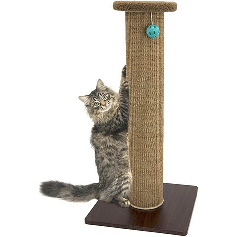with Fun Toys Hanging DOEL 16 Tall Medium Cat Scratching Post,for Kittens Cats Interactive Toys Natural Sisal Pole and Carpet Covered Heavy Base Vertical Full Scratcher