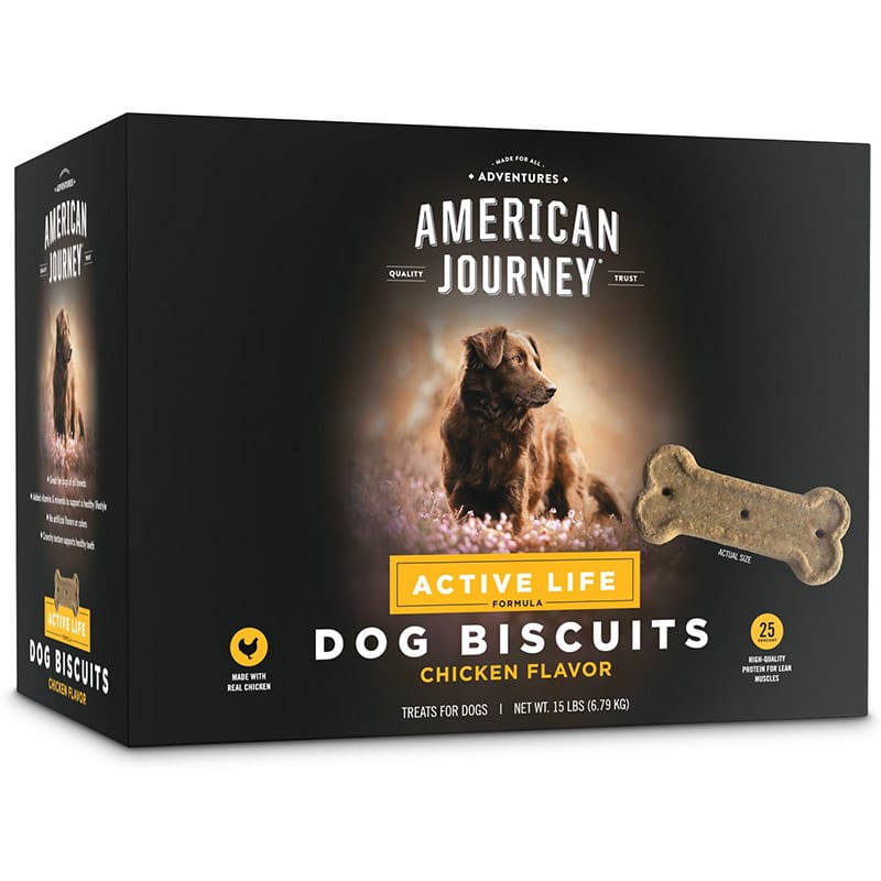 American Journey Active Life Chicken & Rice Flavor Large Biscuit Dog Treats, 15lb box
