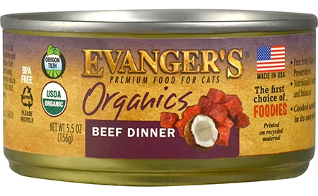 Evanger’s Organics Beef Dinner for Cats