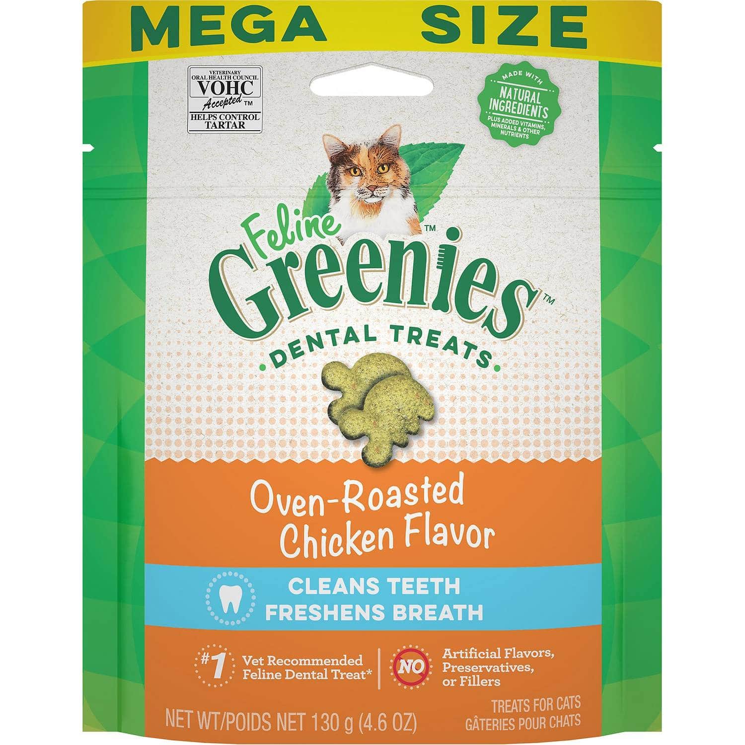Greenies Feline Oven Roasted Chicken Flavor Adult Dental Cat Treats (1)