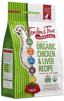Tender & True Cat Food, Organic, Chicken & Liver Dry