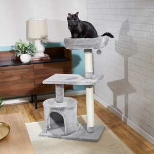 Frisco 38-in Cat Tree with Condo, Top Perch and Toy