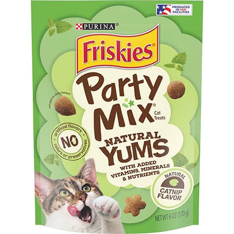 Friskies Party Mix Natural Yums Catnip Flavor Cat Treats