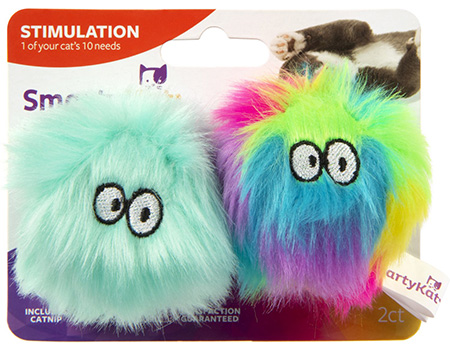 SmartyKat Fuzzy Friends Plush Ball Cat Toys