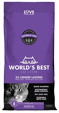 World's Best Lavender Scented Clumping Corn Cat Litter