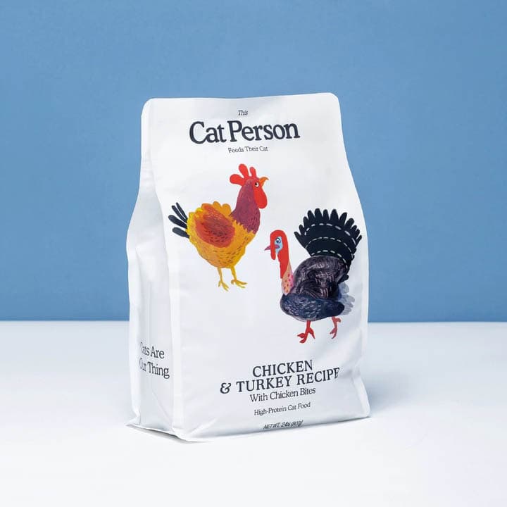 cat person dry food chicken & turkey