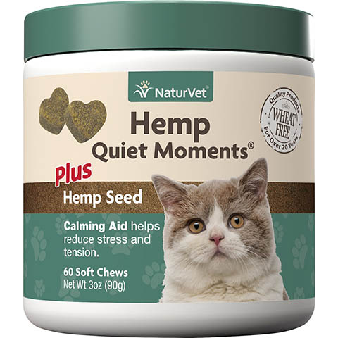 NaturVet Hemp Quiet Moments Soft Chews Calming Supplement for Cats