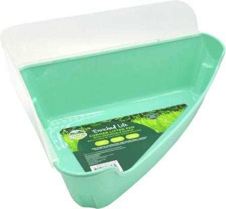 Oxbow Enriched Life Corner Small Animal Litter Pan With Removable Shield