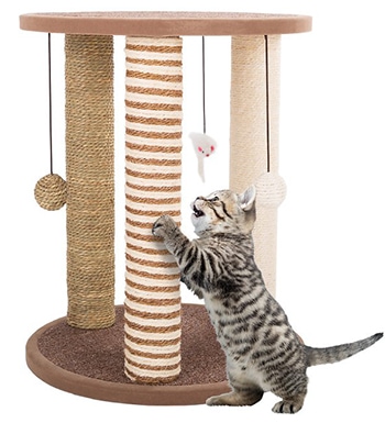 Pet Adobe 19.3-Inch Cat Scratching Post with Toy