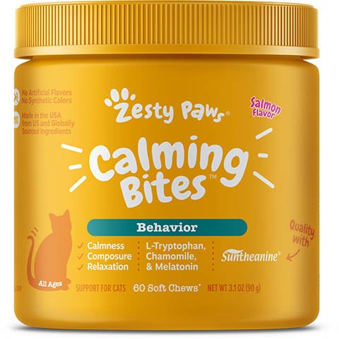 Zesty Paws Core Elements Calming Salmon Flavored Soft Chews Calming Supplement for Cats