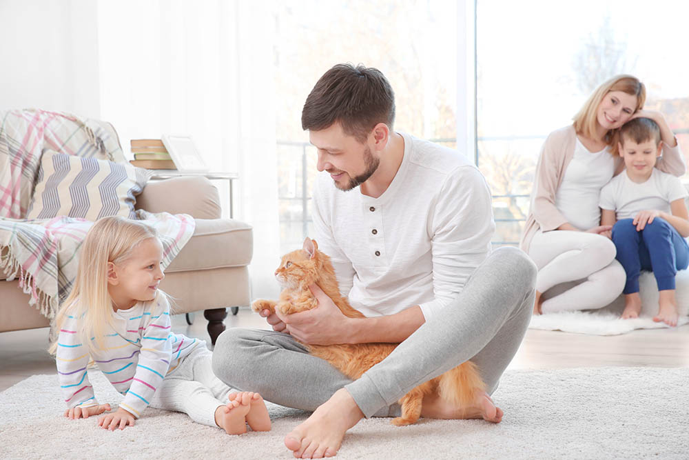 family with cat