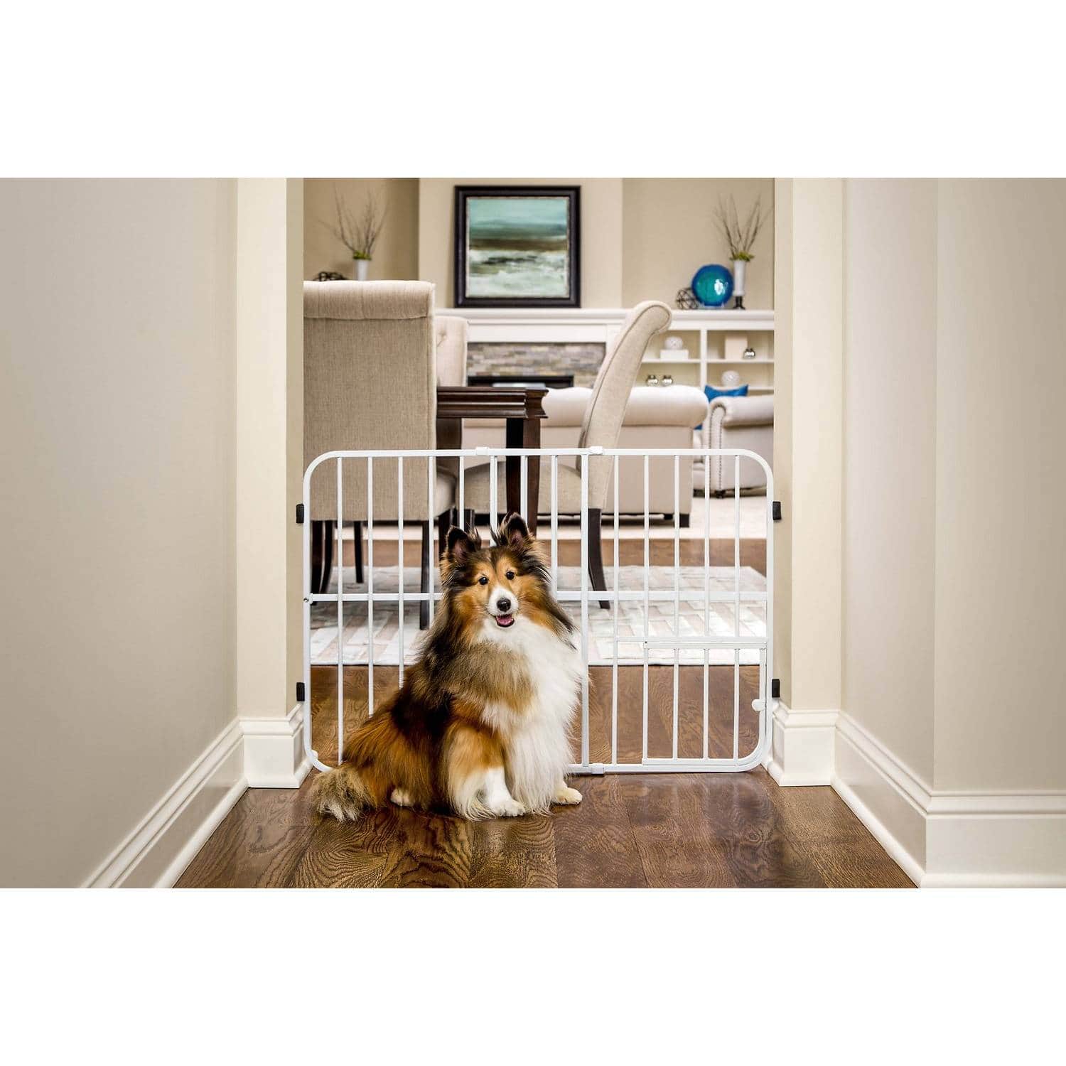 Carlson Pet Products Tuffy Expandable Gate with Pet Door (1)