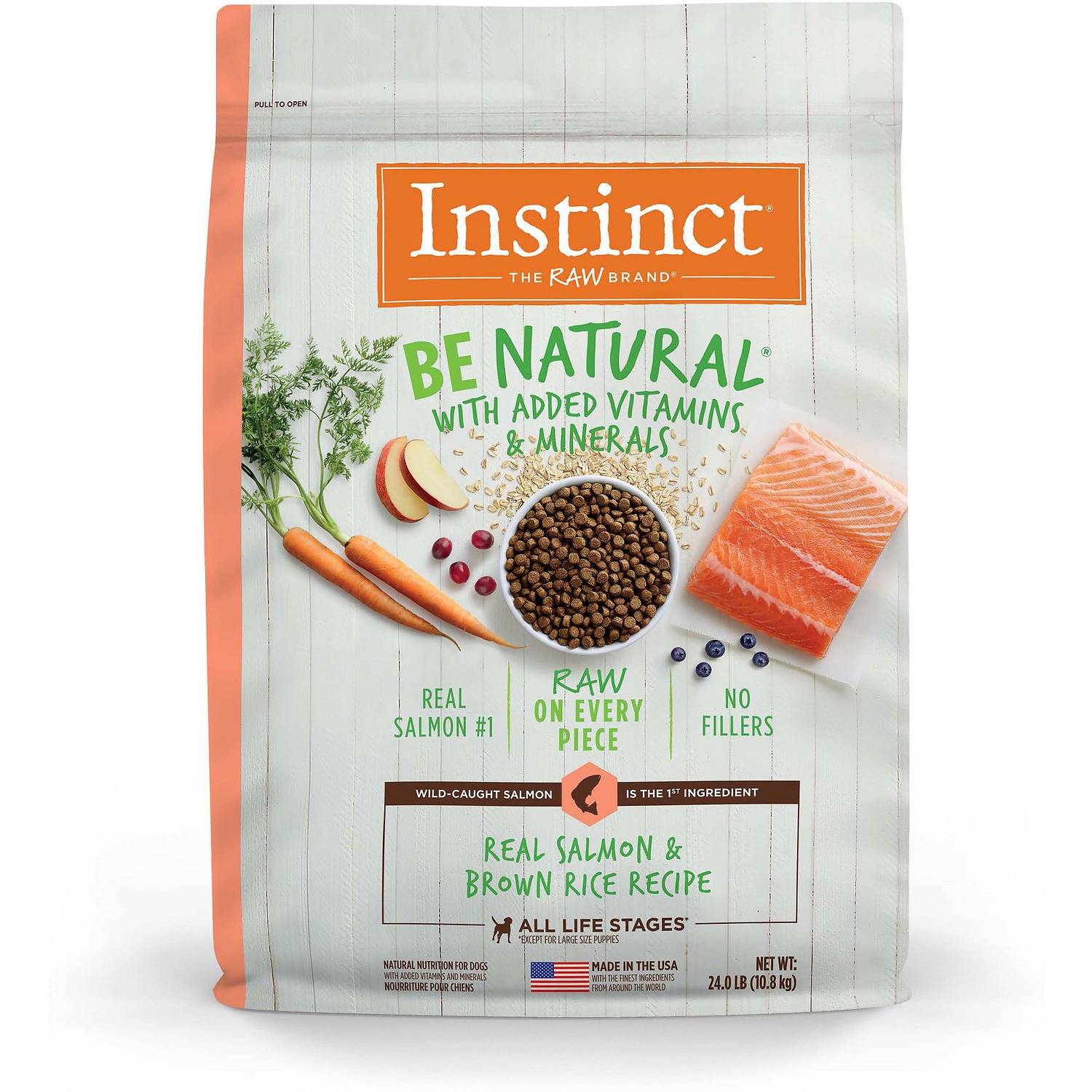 Instinct Be Natural Real Salmon & Brown Rice Freeze-Dried Raw-Coated Food (1)