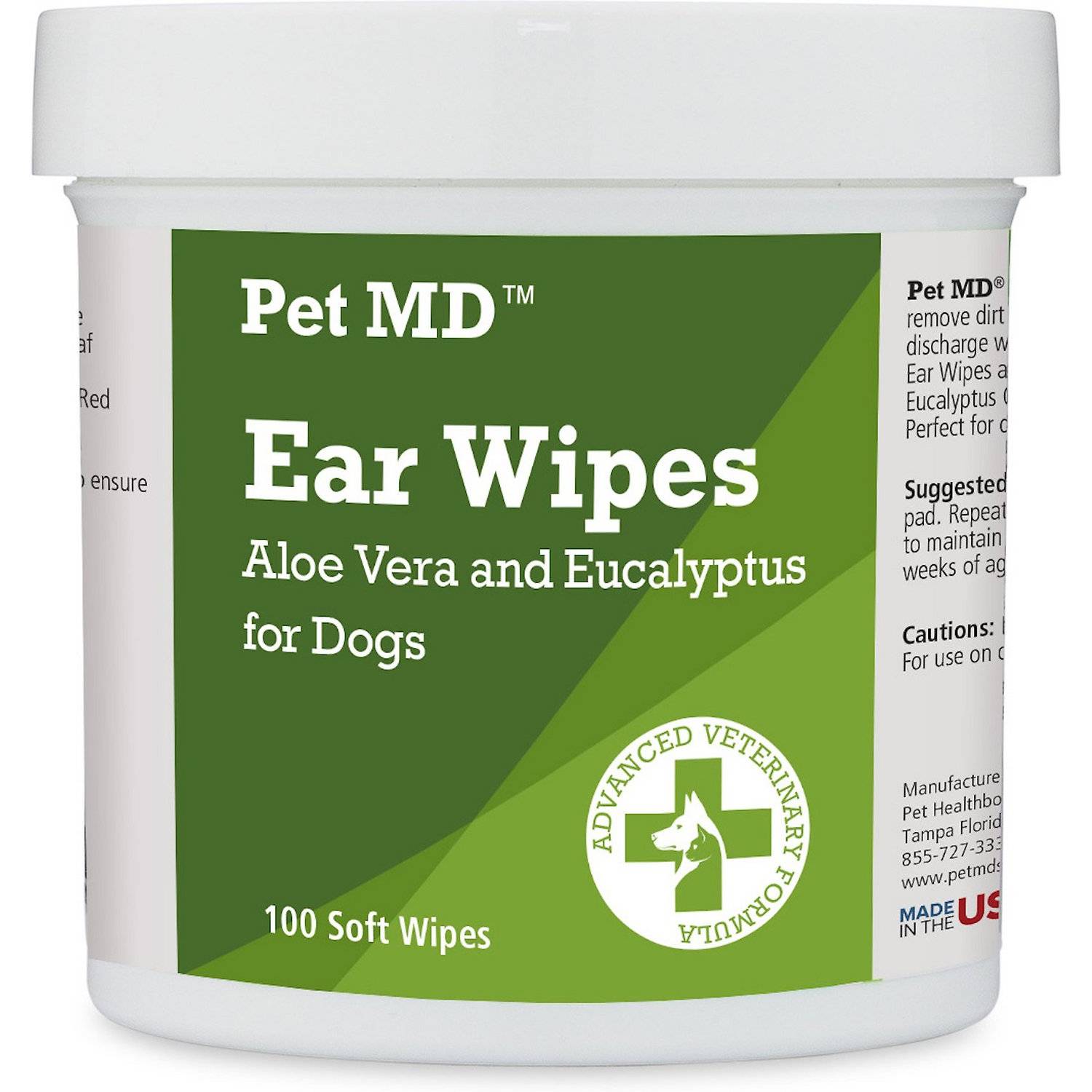 Pet MD Aloe Vera & Eucalyptus Ear Wipes (1)
