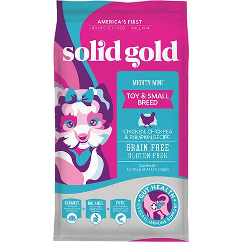Solid Gold Mighty Mini Gut Health Small & Toy Breed Puppy Grain-Free Chicken, Chickpea & Pumpkin Dry Dog Food