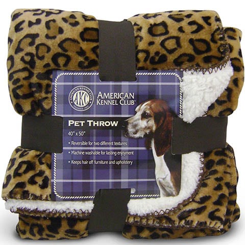 American Kennel Club Animal Print Fleece Dog & Cat Blanket