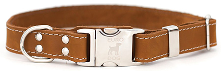 Euro-Dog Quick Release Leather Dog Collar