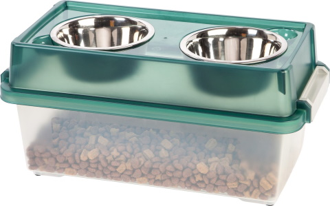 IRIS Elevated Dog & Cat Bowl with Airtight Food Storage