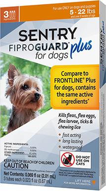 Sentry Fiproguard Plus Squeeze-On Flea & Tick Treatment for Dogs