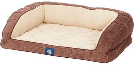 Serta Quilted Orthopedic Bolster Dog Bed with Removable Dog Bed