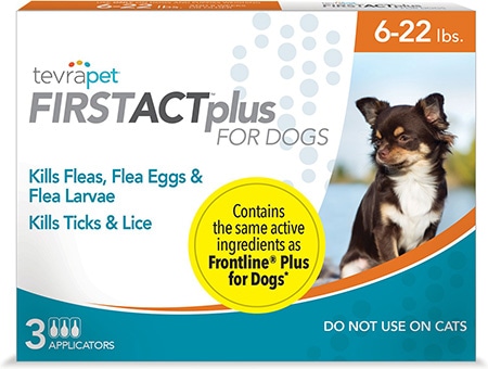 TevraPet FirstAct Plus Flea & Tick Spot Treatment for Dogs