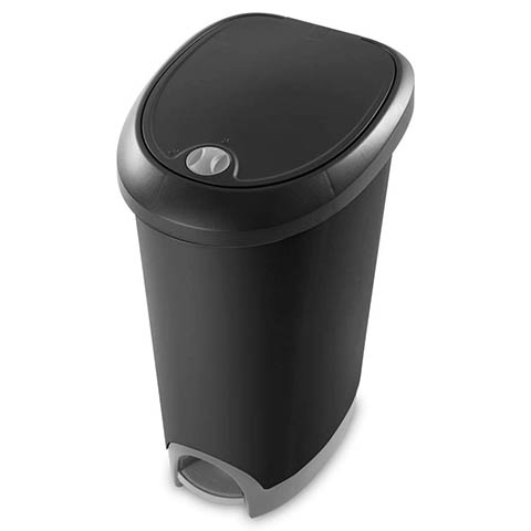 Yieach 12 Liter Slim Plastic Trash Can,3.3 Gallon Dog Proof Bathroom Trash Can with Press Top Lid,for Bathroom,Living Room,Office and Kitchen 