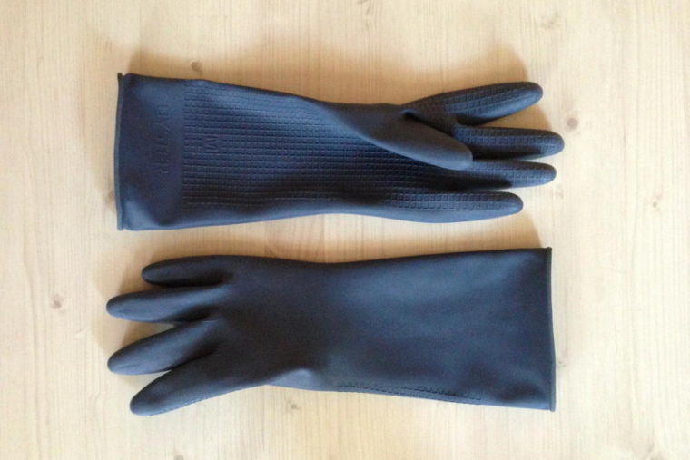 Blue heavy duty gloves