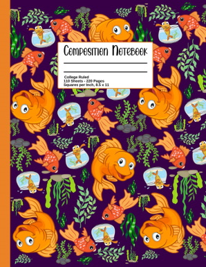 Goldfish Themed College Ruled Notebook