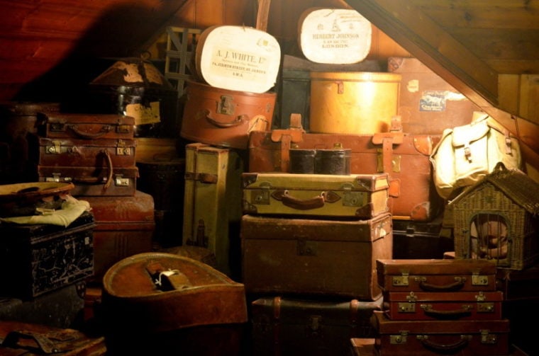 Old suitcases in the attic