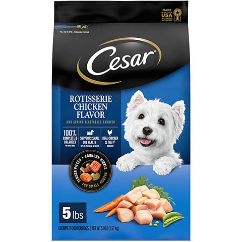 Cesar Rotisserie Chicken Flavor & Spring Vegetables Garnish Small Breed Dry Dog Food
