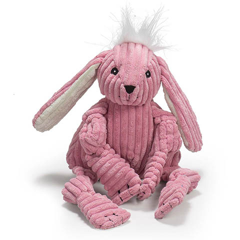 HuggleHounds Barnyard Corduroy Knottie Bunny Dog Toy