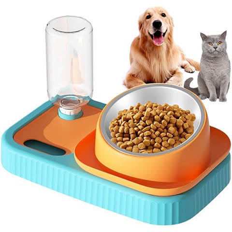 OHAANYY Tilted Cat Bowl 3 in 1