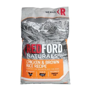 Receta de pollo y arroz integral de Redford Naturals para comida para perros adultos