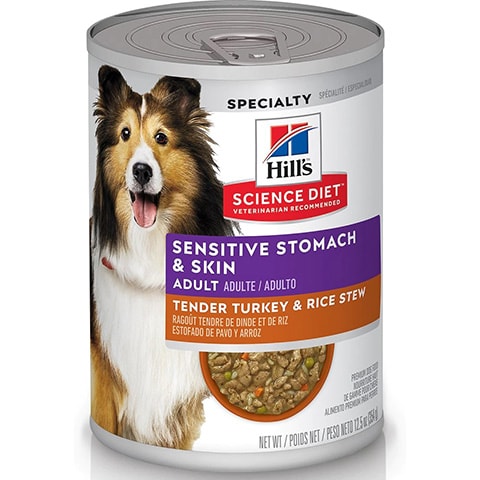 Hill’s Science Diet Sensitive Stomach & Skin Tender Turkey & Rice Stew Canned Dog Food