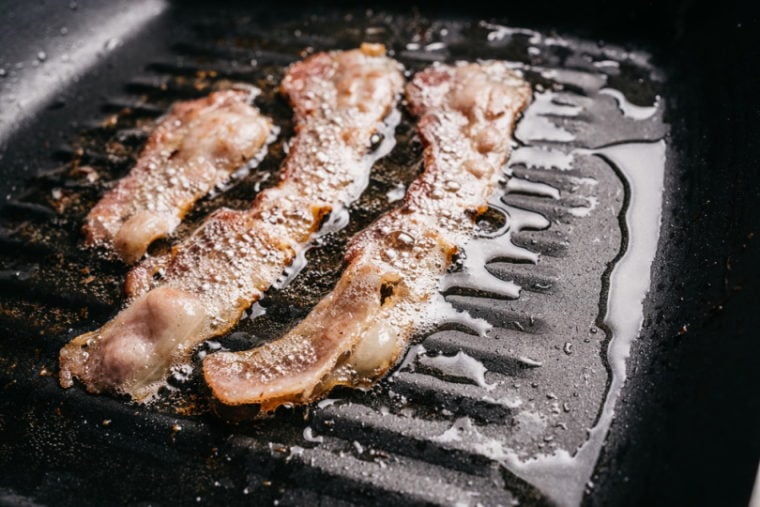 bacon grease in hot pan