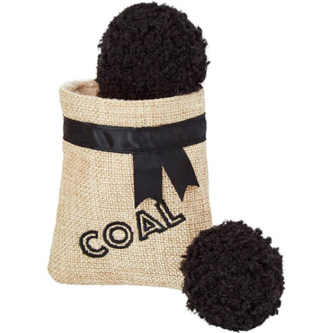 Frisco Holiday Lumps of Coal Plush Cat Toy with Catnip