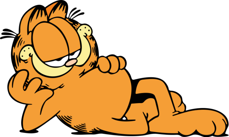 Garfield the Cat Lying Down Jim Davis, Paws Inc. Paramount Global.