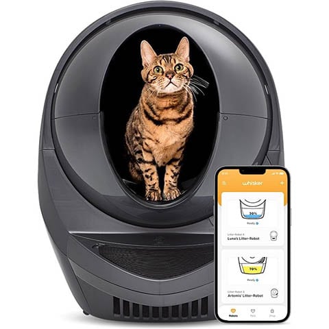 Whisker Litter-Robot 3 WiFi Enabled Automatic Self-Cleaning Cat Litter Box