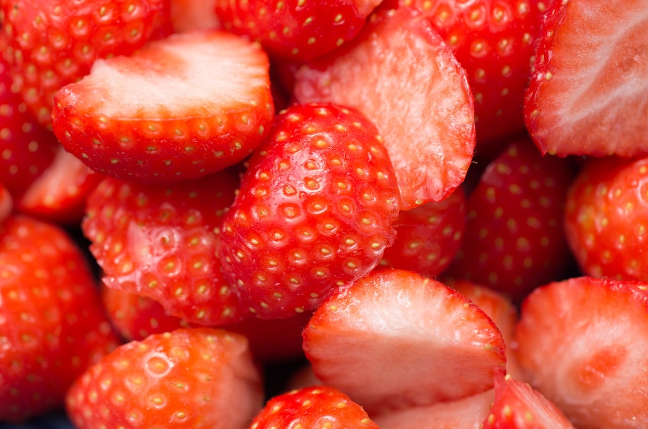 cut strawberries