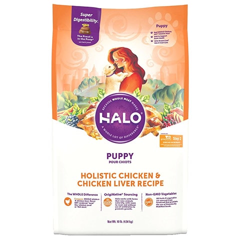 Halo Holistic Chicken & Chicken Liver Puppy Food Recipe Dry Dog Food