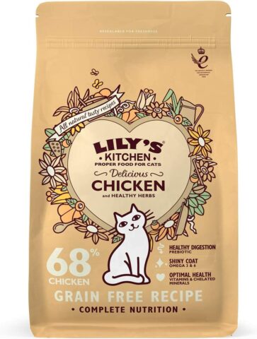 Lily's Kitchen Adult Delicious Chicken and Healthy Herbs Dry Complete Cat Food