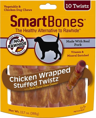 SmartBones Chicken Wrapped Stuffed Twistz Dog Treats