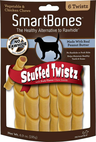 SmartBones rellenos Twistz Peanut Butter Chews Dog Treats